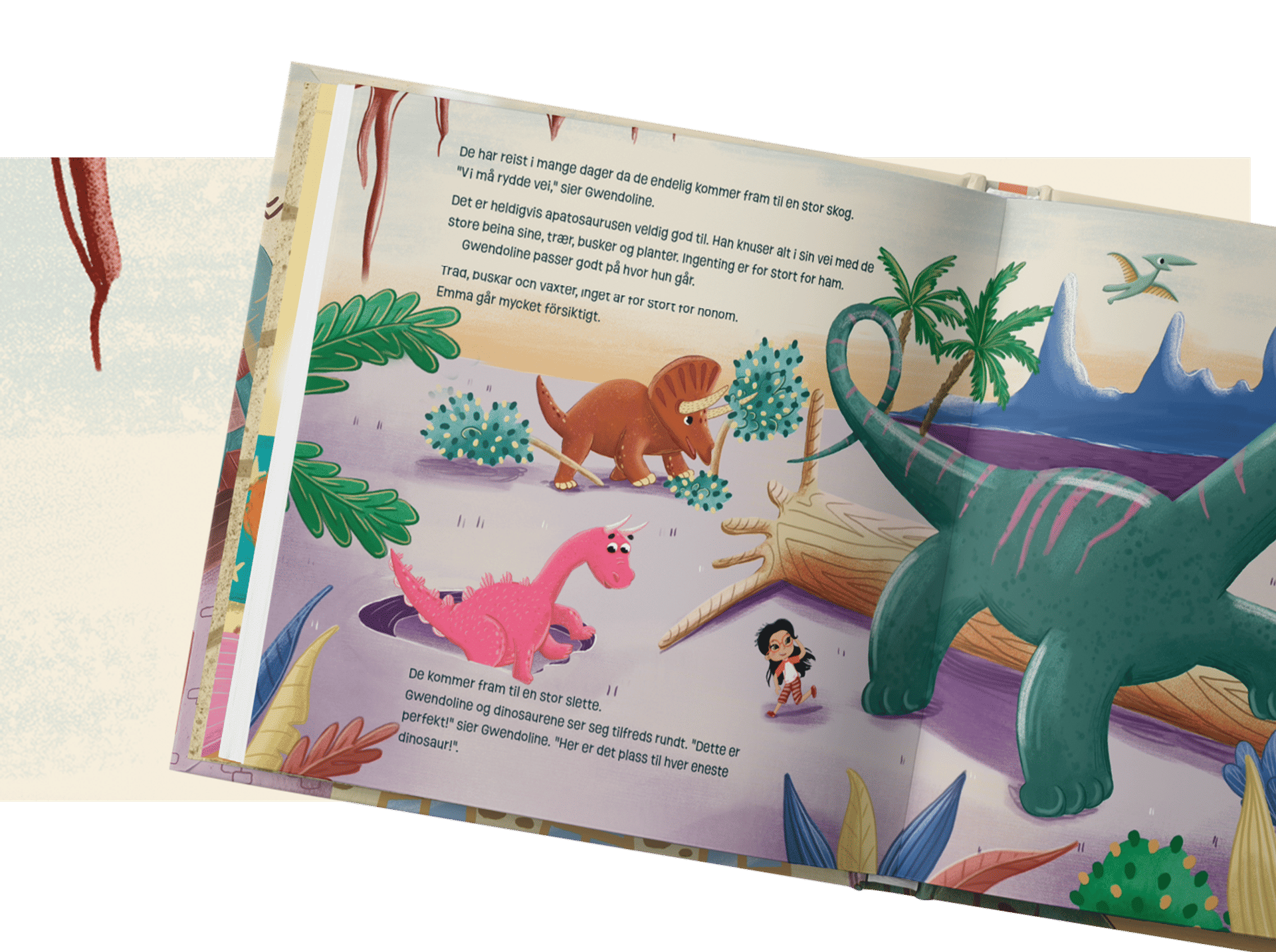 På hver side vil barnet ditt oppdage personaliserte detaljer.