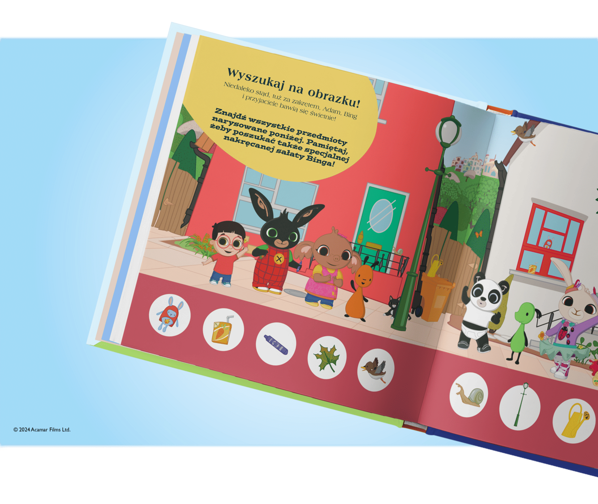 Dziecko znajdzie personalizowane szczegóły na każdej stronie.