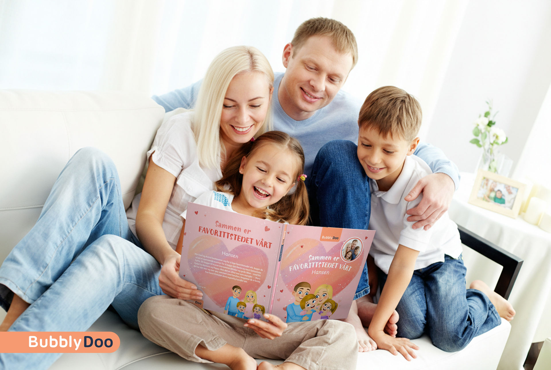 Barna dine og familien deres sammen i én fantastisk bok!