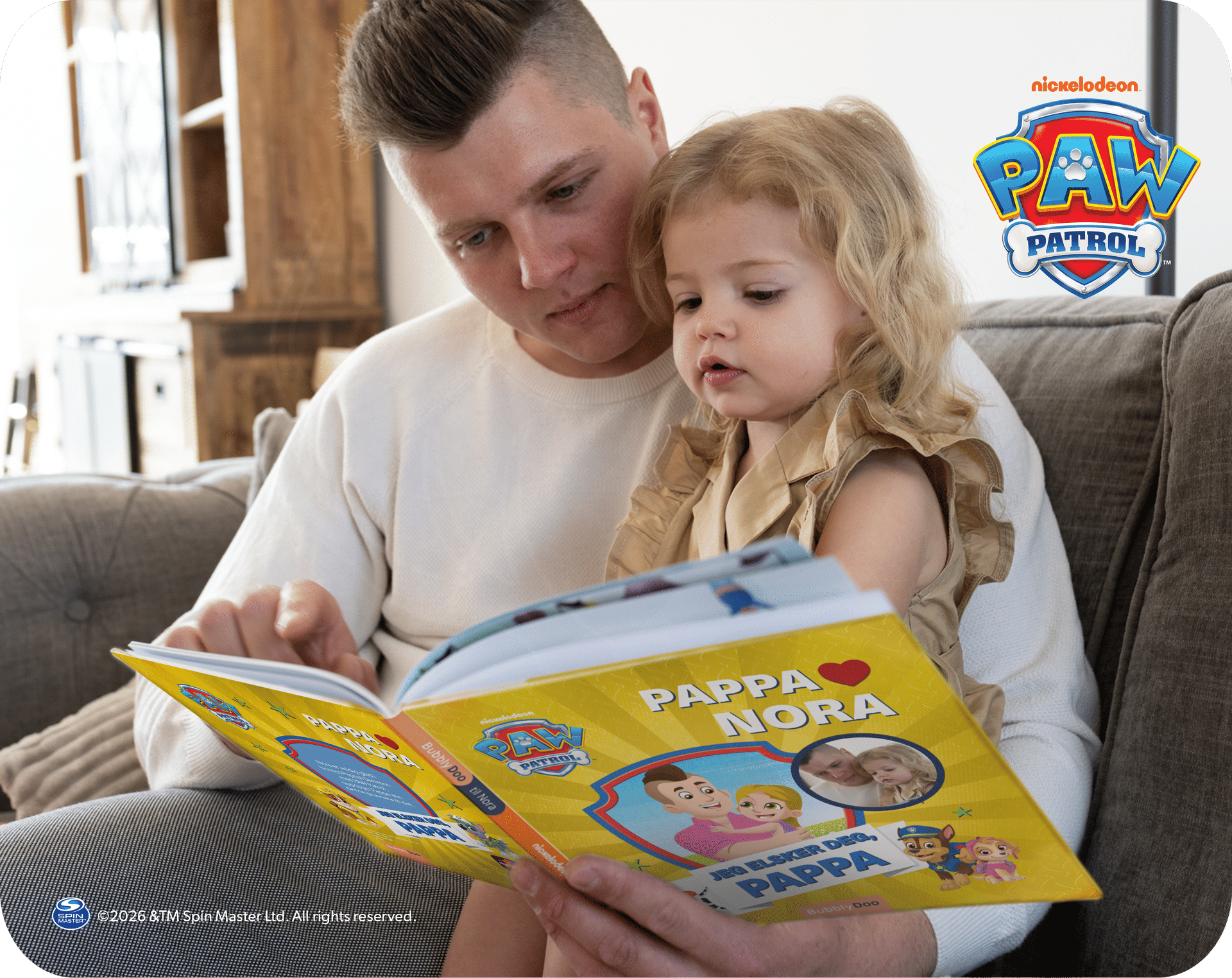Far, barn og PAW Patrol sammen i denne boken!
