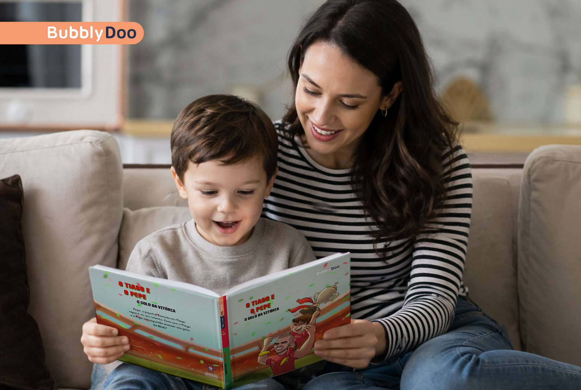 O seu filho e o seu jogador favorito juntos num livro único!