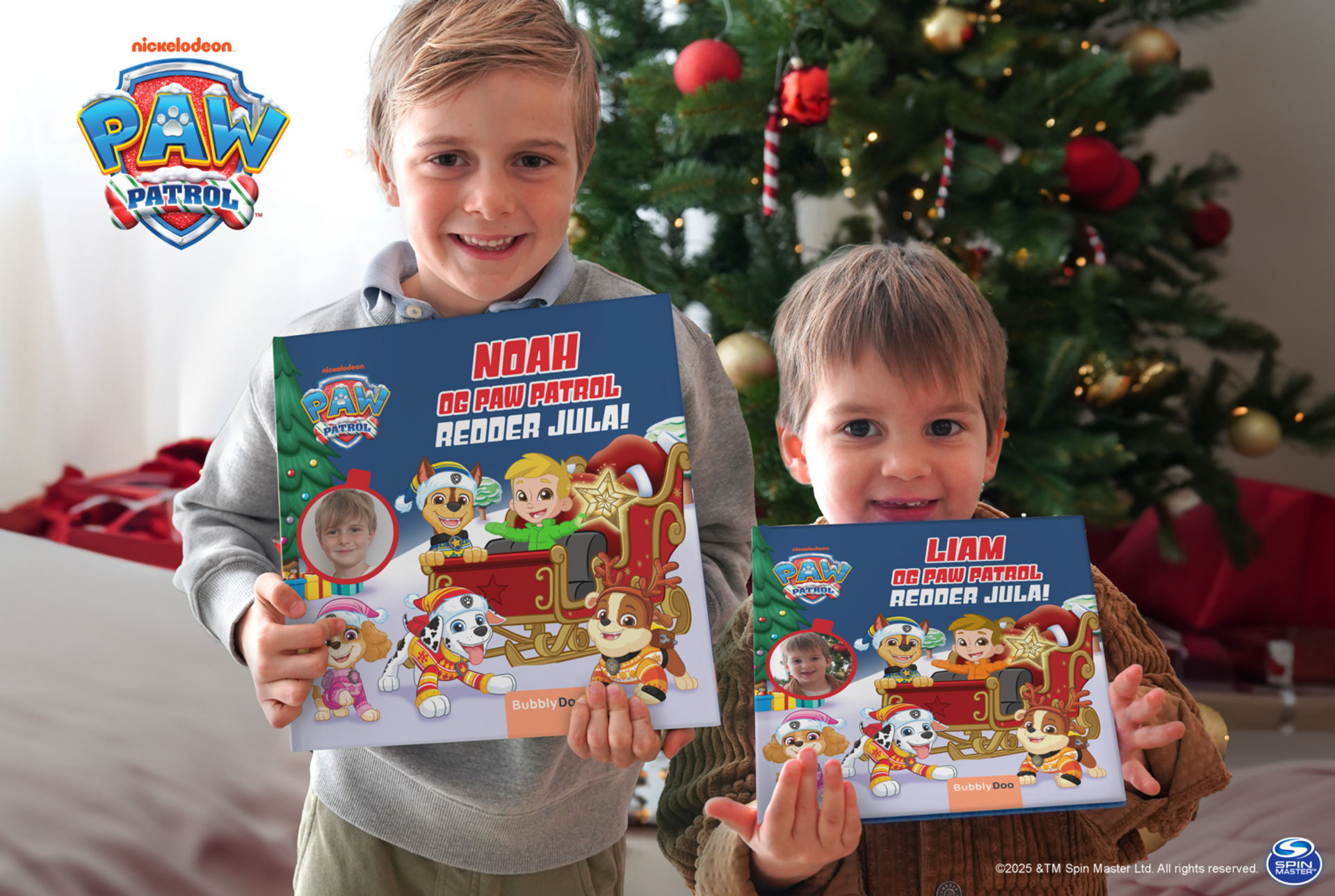 Barnet ditt, PAW Patrol og julenissen sammen i én bok!