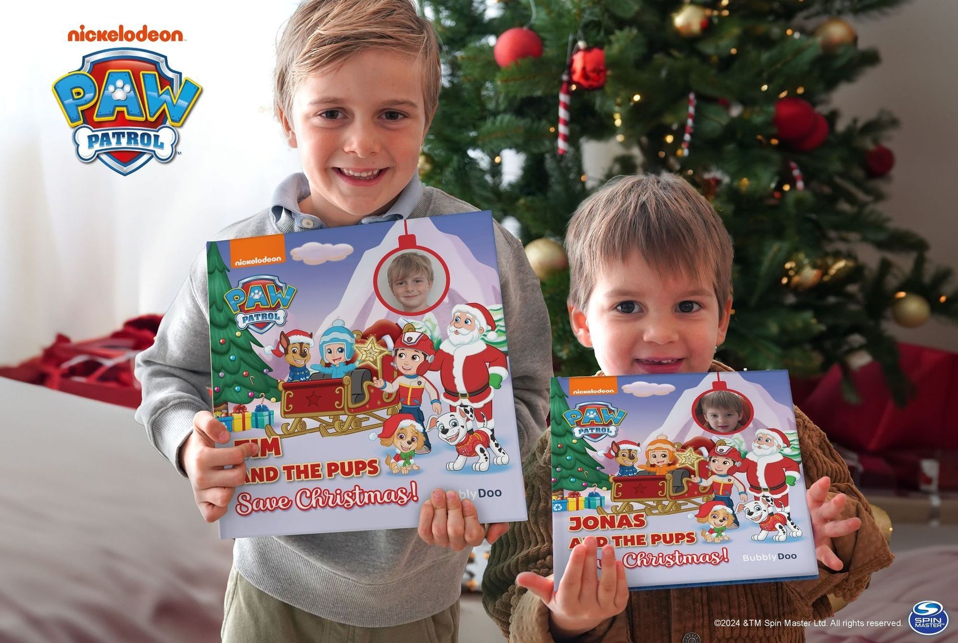 Your child, the PAW Patrol, and Santa together in one book!