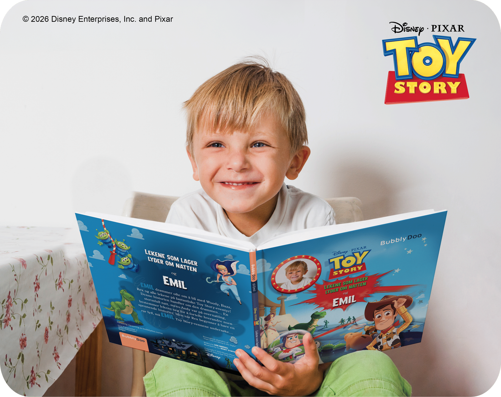 Barnet ditt sammen med Woody og Buzz i én og samme historie!
