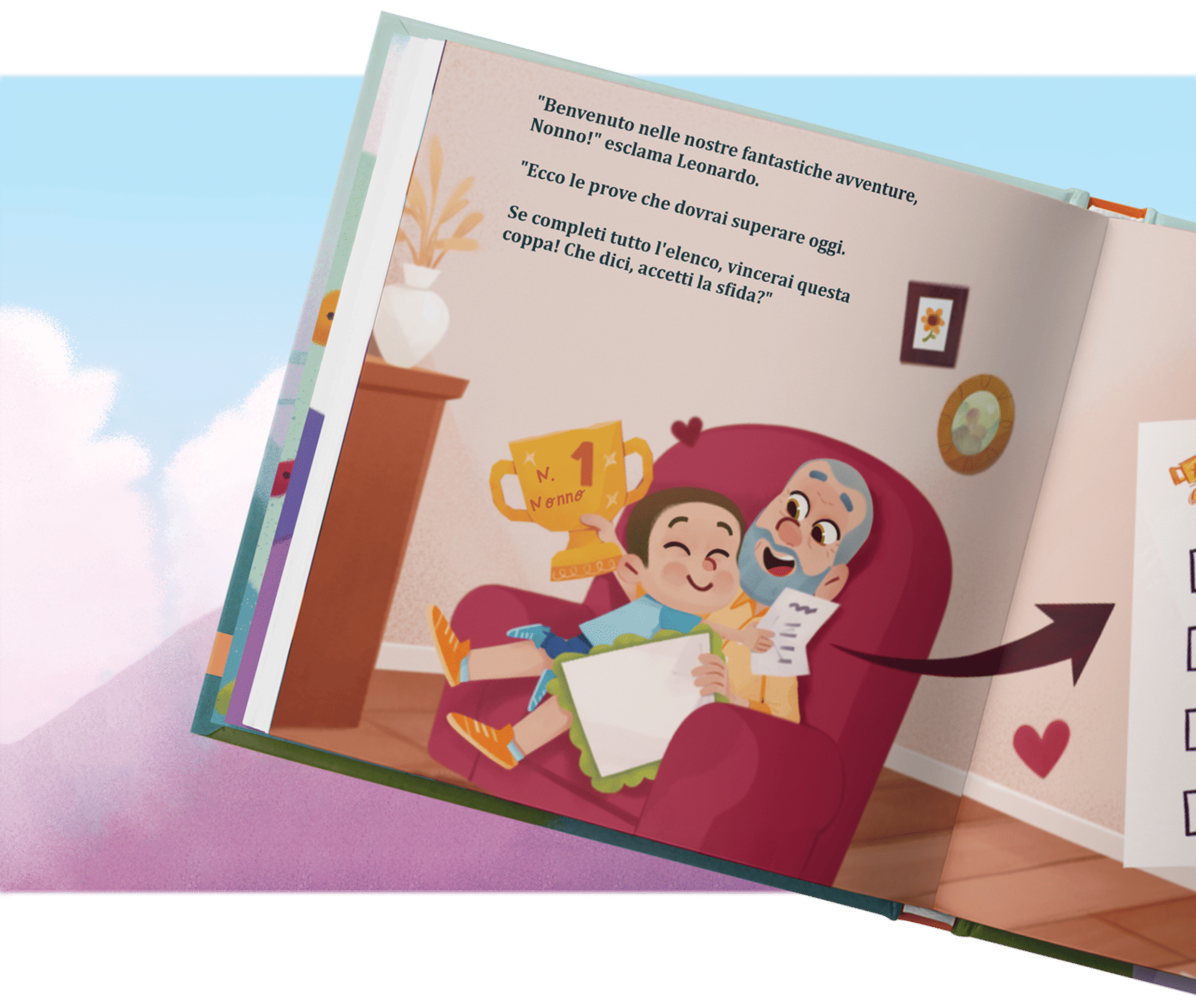 Le tue bimbe o i tuoi bimbi scopriranno dettagli personalizzati in ogni pagina