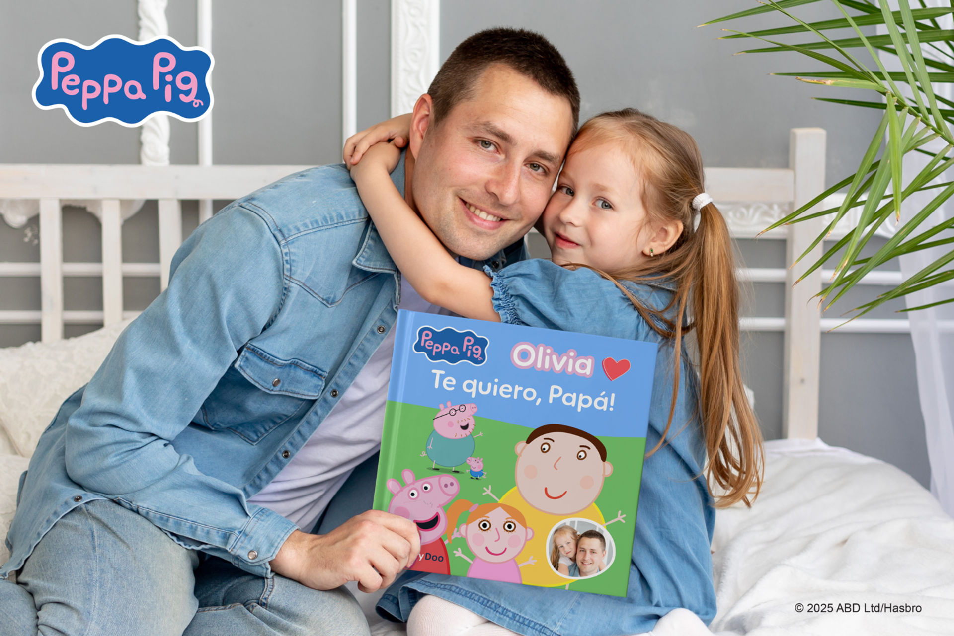 Tu hija o hijo y Peppa Pig, juntos en un libro