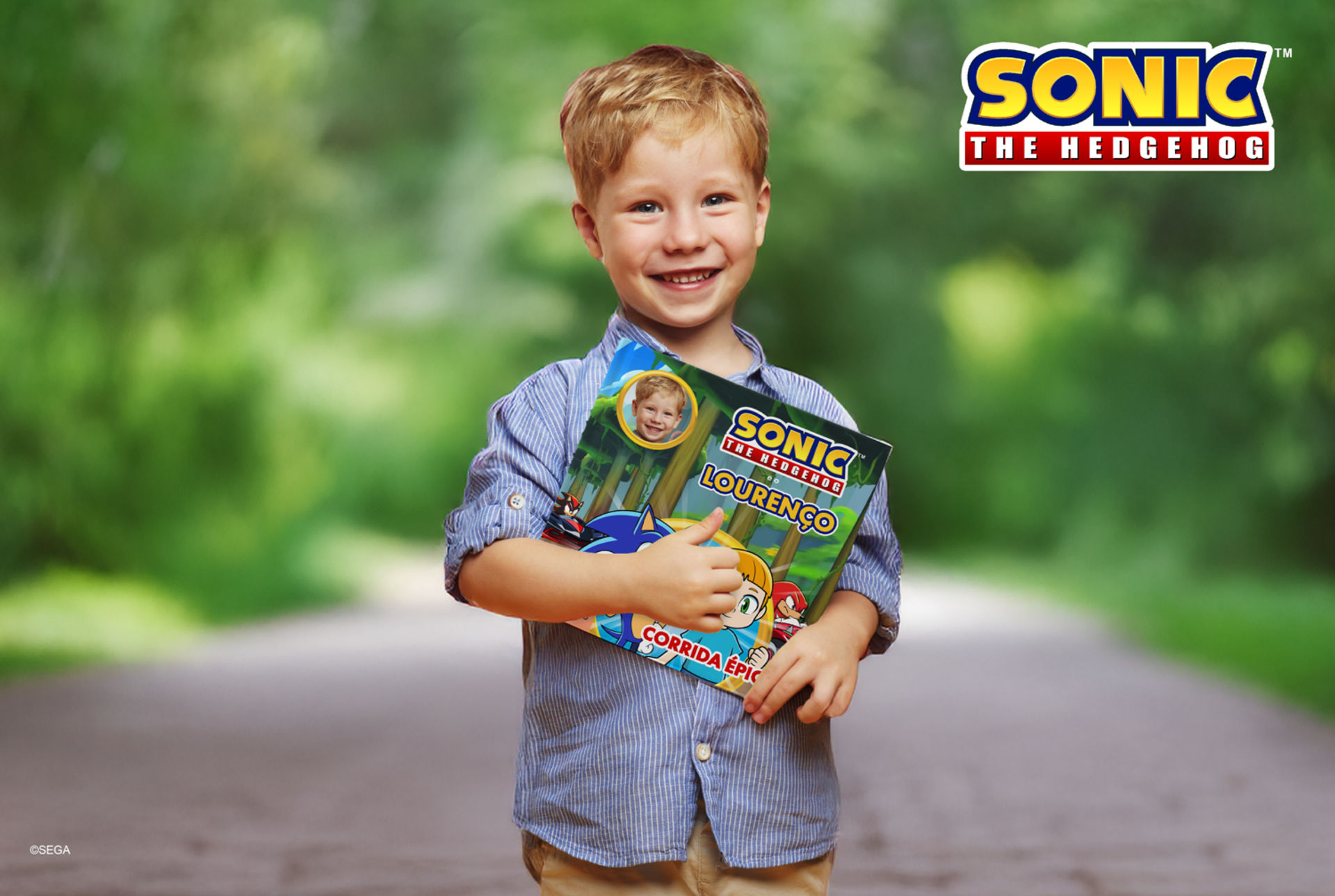 O(A) seu(sua) filho(a) e o Sonic, o Ouriço, juntos num só livro!