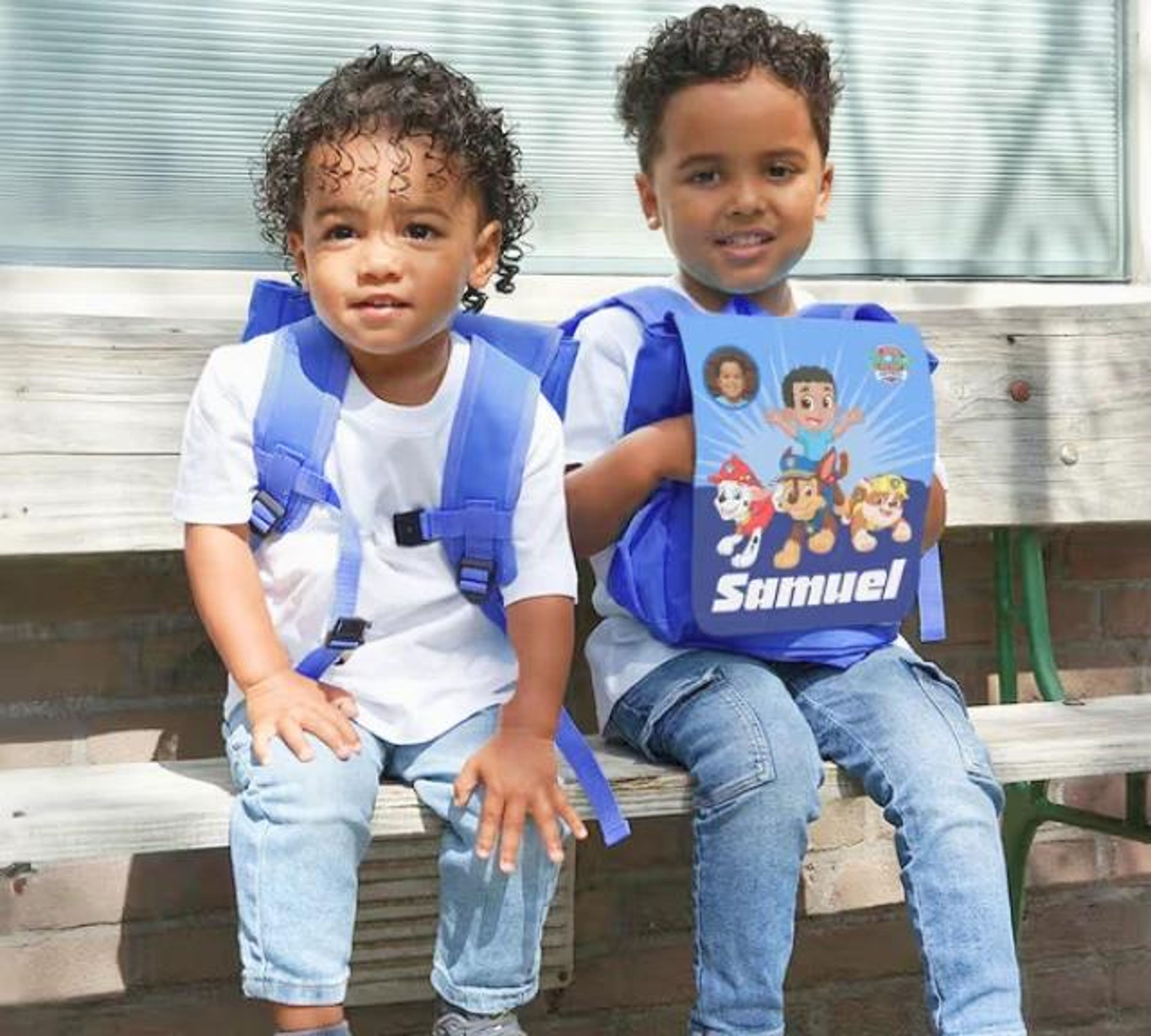 Children with a personalized book