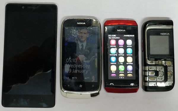 Buy Combo of  Used Xiaomi Mi Note 4g + Nokia Asha 305 + Nokia Lumia 610 and Nokia 7260  Mobiles