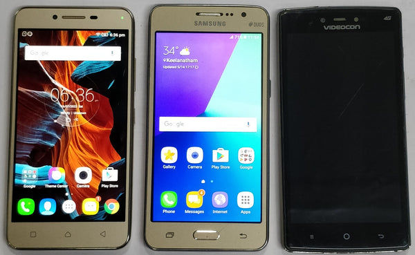 Buy Combo of Used Lenovo Vibe K5 Plus + Samsung Galaxy J2 Ace and Videocon Mobiles