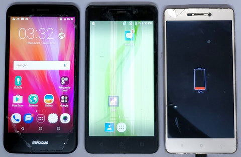 Buy Combo of  Used Infocus M370i + Lyf Wind 6 and Xiaomi Redmi 3s Mobiles