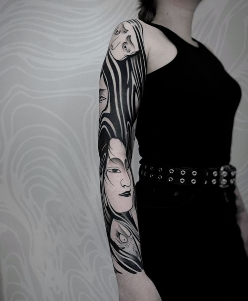 Anime Tattoo von Evgeny, BUGGKAT Berlin