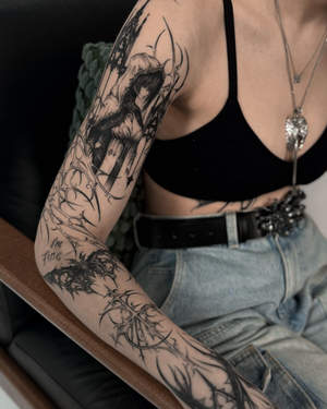 Grafik Tattoo von Anastasia, BUGGKAT Berlin