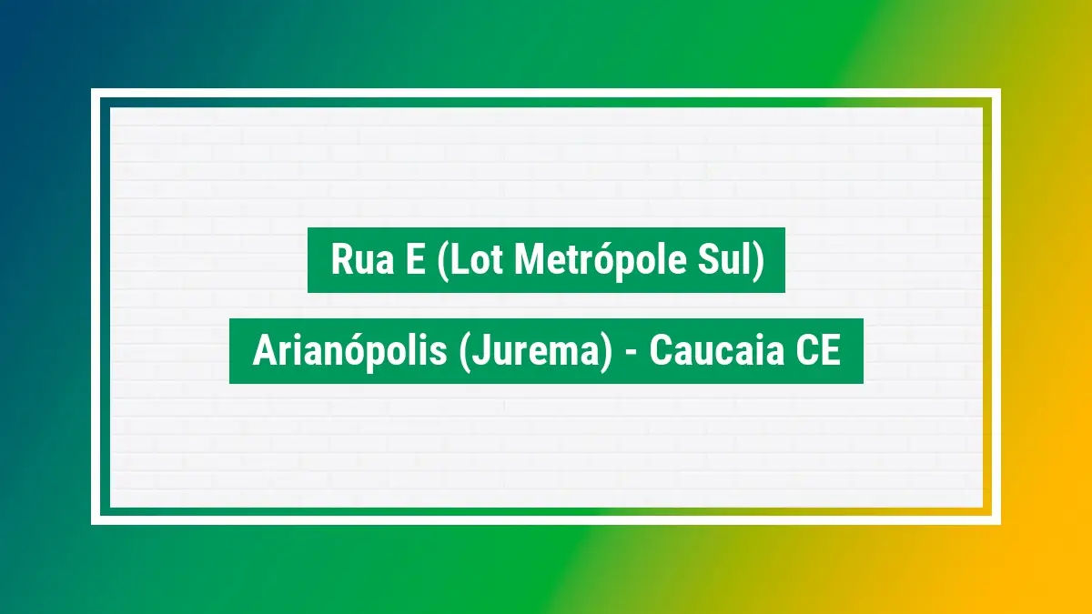 Rua e (lot metrópole sul) cep 61656470 busca cep correios