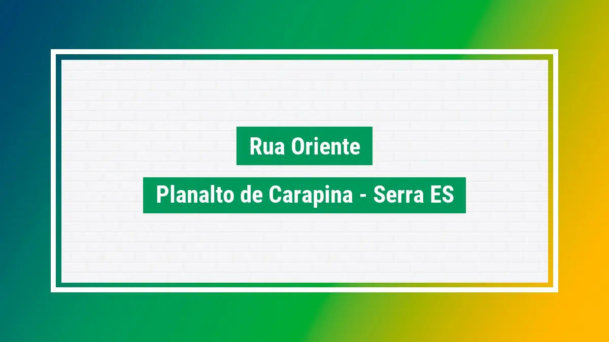 Rua oriente cep rua oriente endereço cep 29162717 ES