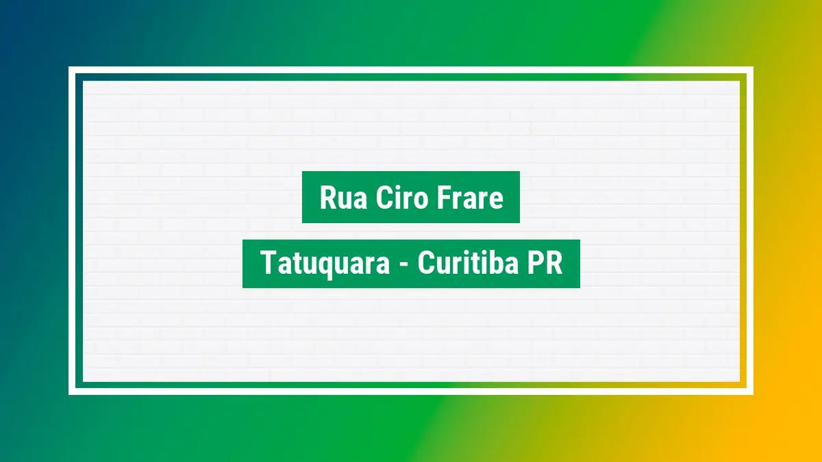 Rua ciro frare cep rua ciro frare endere o cep 81480383 PR