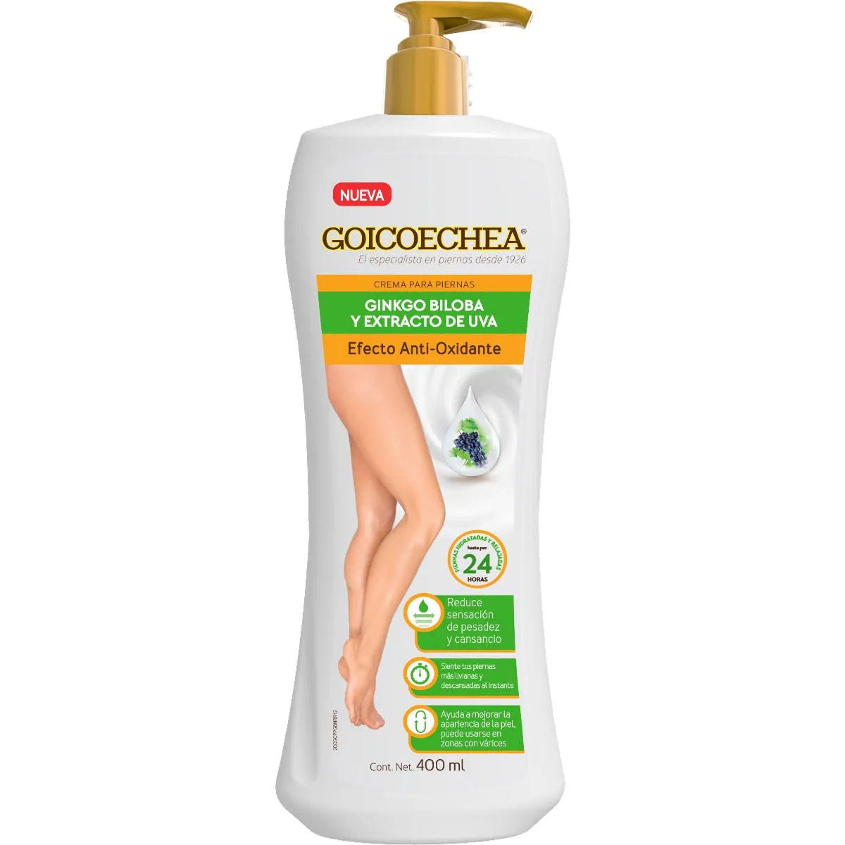 Crema para Piernas Ginkgo Biloba y Extracto de Uva
