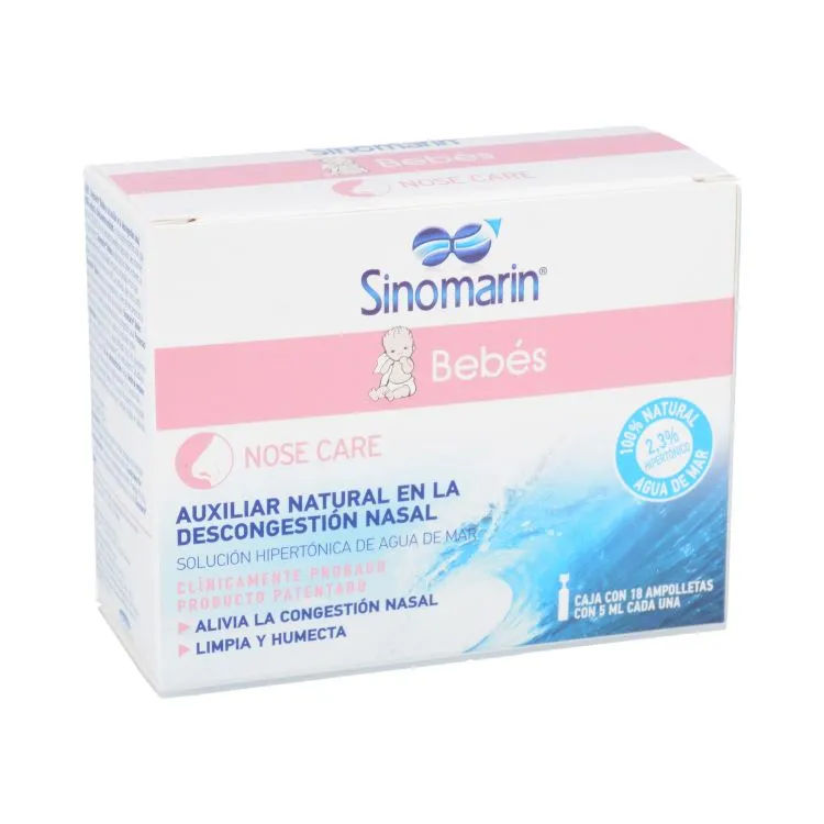 Imagen de Sinomarin Bebés Solución de agua de mar hipertónica 5 ml en ampolletas