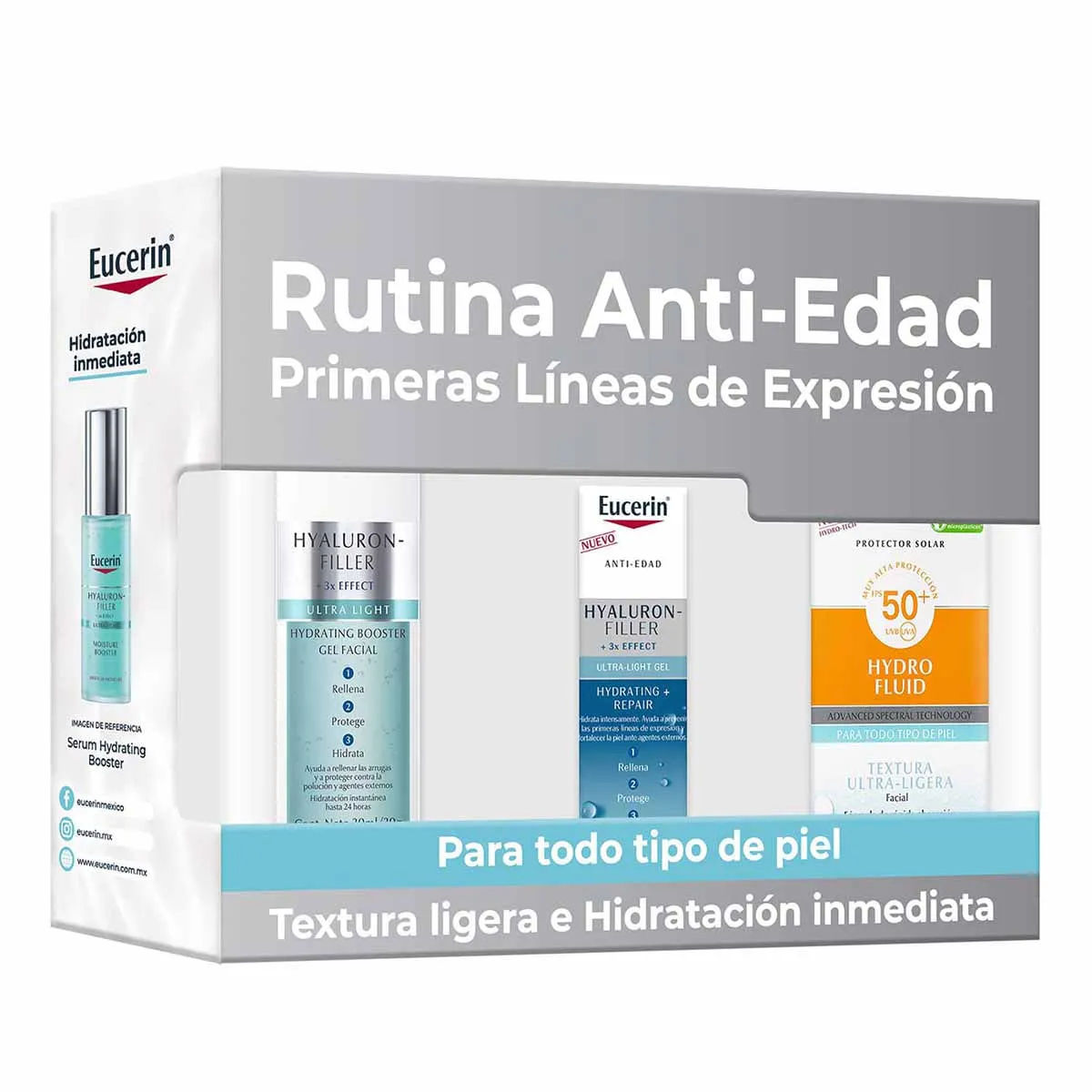 Imagen de Eucerin Rutina Anti-Edad Kit Gel Facial, Gel Ultra-Light y Protector Solar - Eucerin