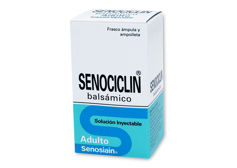 Imagen de Senociclin Balsámico Senociclina 300 mg / Lidocaína 35 mg / Beta-hidroxipropilteofilina 70 mg Solución Inyectable