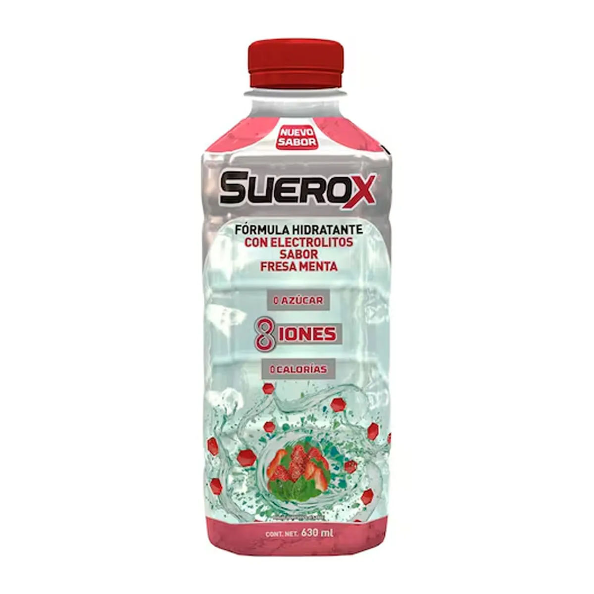 Imagen de Suerox 8 Iones Fresa Menta 630 ml Bebida con electrolitos