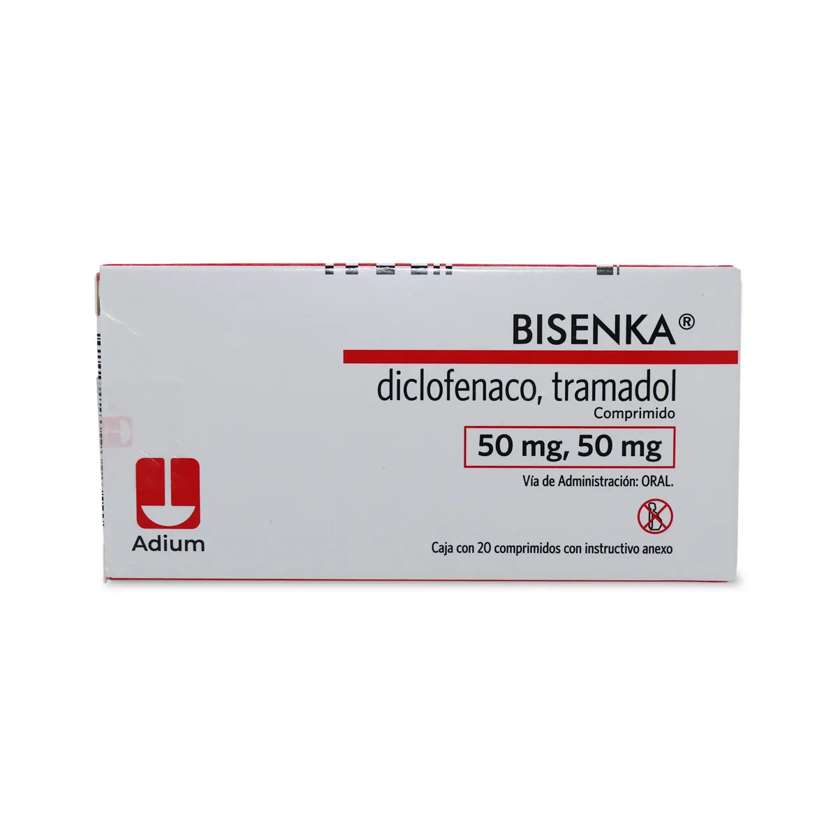 Imagen de Bisenka Diclofenaco 50 mg / Tramadol 50 mg Tableta - Adium