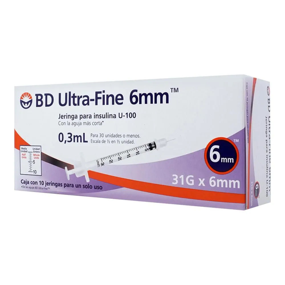 Ultra-Fine Jeringa para Insulina U-100
