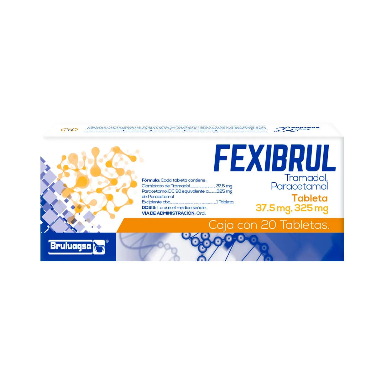 Imagen de Fexibrul Paracetamol / Tramadol 325 mg / 37.5 mg Tableta - Bruluagsa