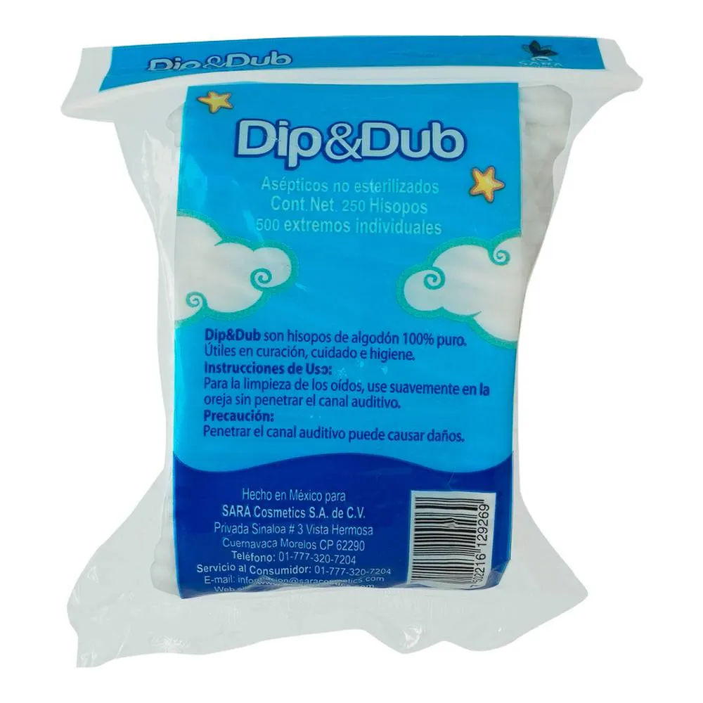 Imagen de Dip & Dub Hisopos de Algodón 250 hisopos