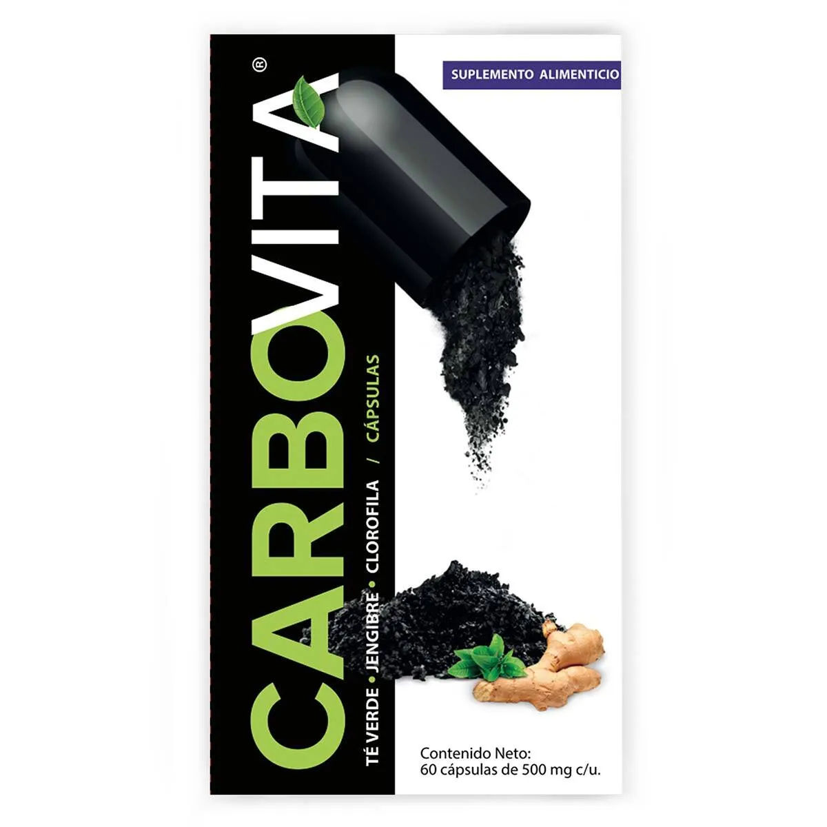 Imagen de Carbovita 500 mg Cápsulas - Suplemento alimenticio