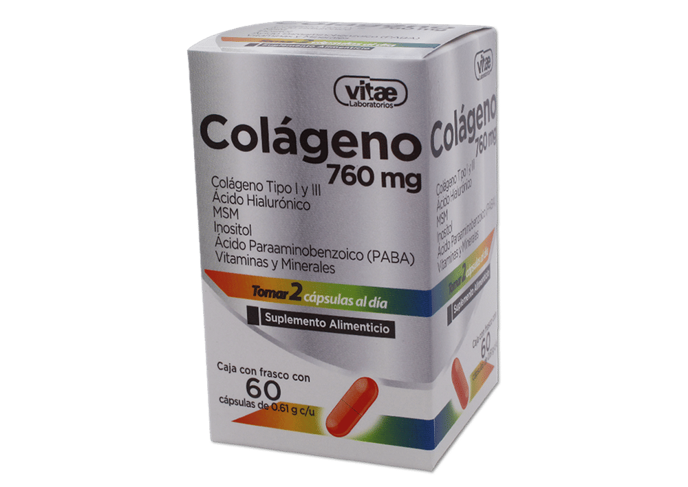 Imagen de Vitae Colágeno hidrolizado 760 mg + Ácido hialurónico 10 mg Cápsulas