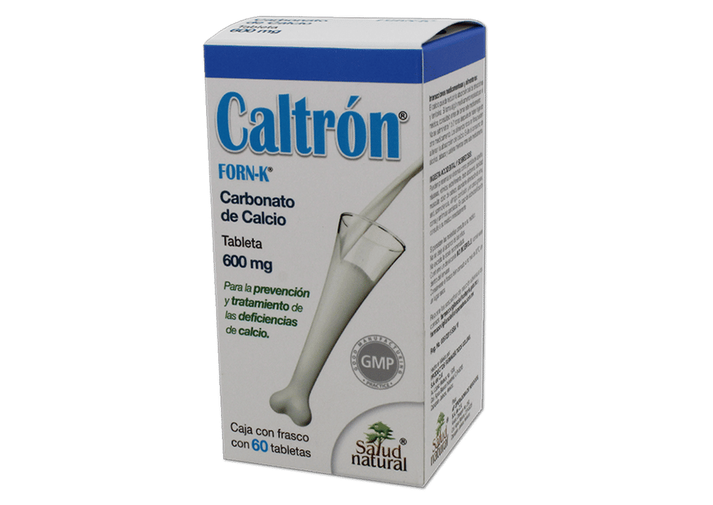 Imagen de Caltron Forn-K Carbonato de Calcio 600 mg Tableta - Salud Nat