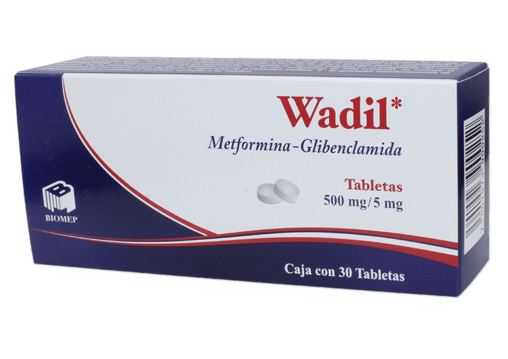 Imagen de Wadil Glibenclamida / Metformina 5 mg / 500 mg Tableta - Biomep