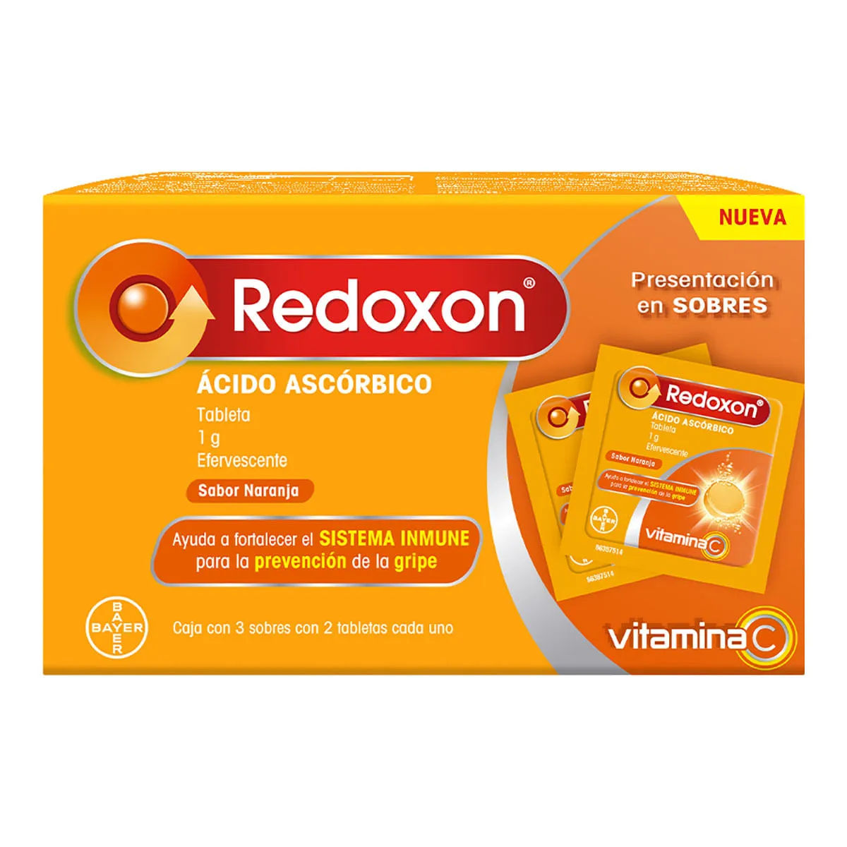 Imagen de Redoxon Ácido Ascórbico 1 g Tabletas efervescentes sabor naranja
