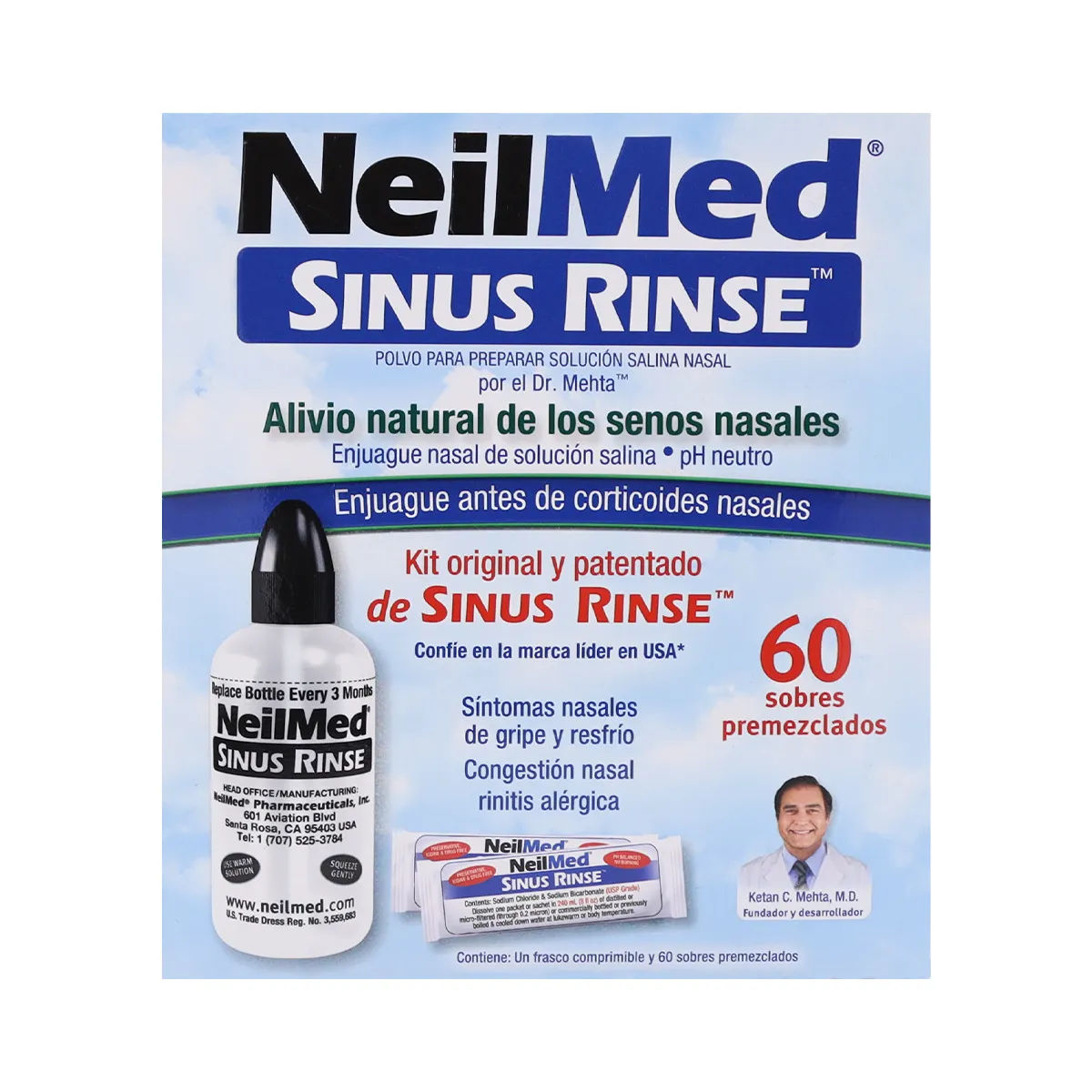 NeilMed Sinus Rinse Kit Enjuague Nasal 60 sobres - NeilMed