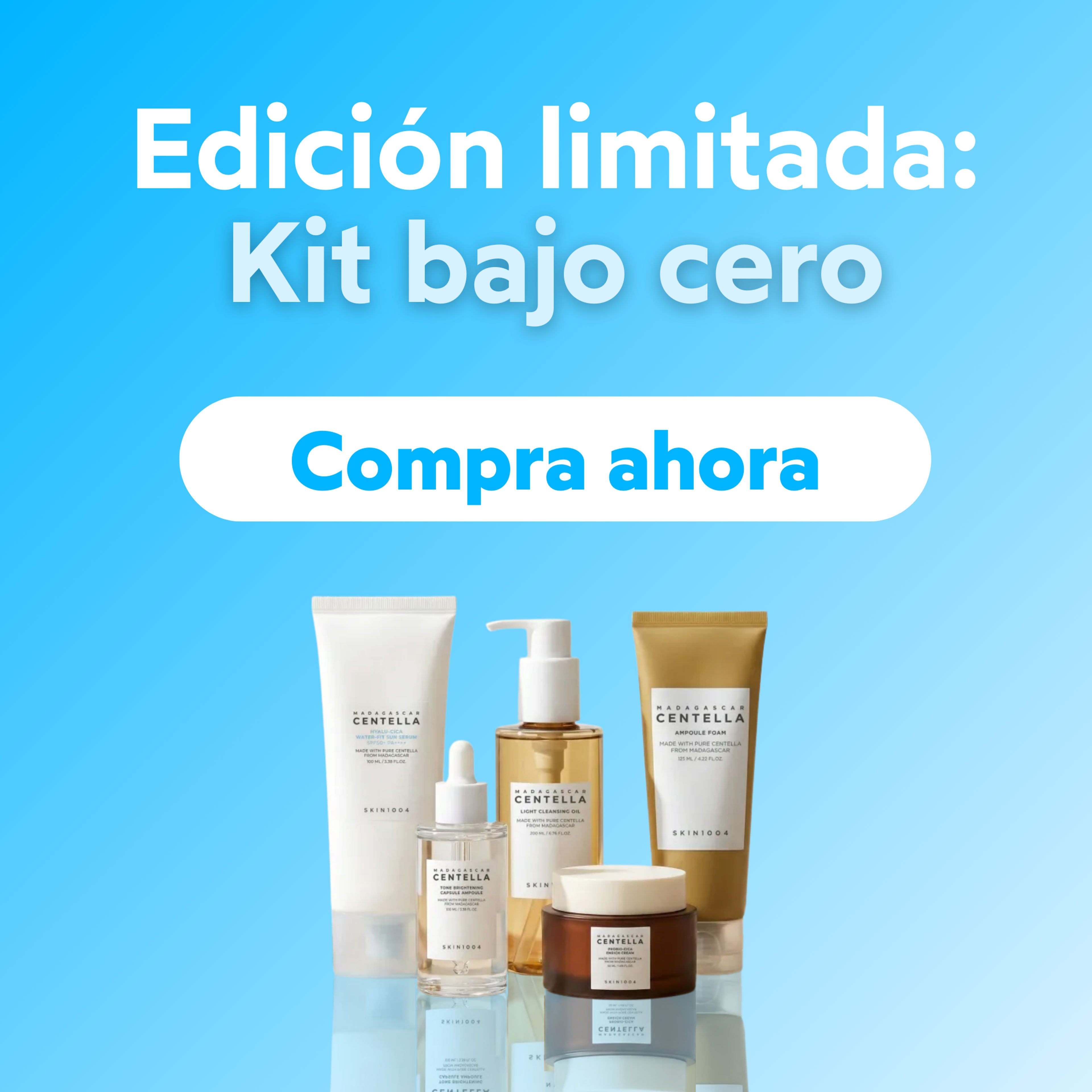 Kit bajo cero en BuscaMed. Descubre todas las presentaciones de Skin1004 que tenemos para ti, envíos a todo México.