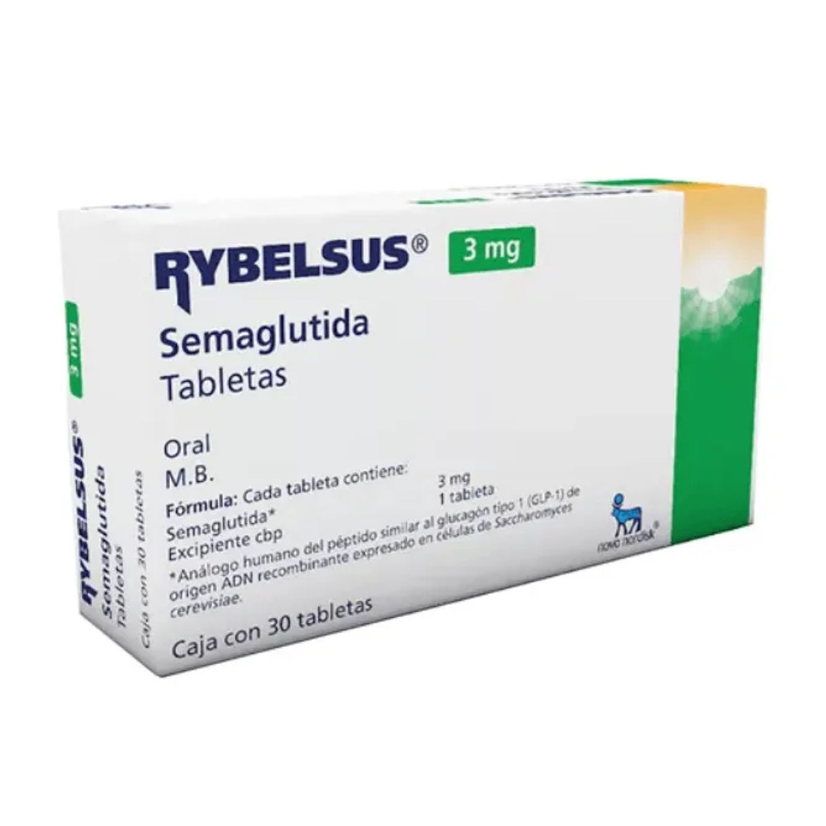 glp 1 via oral Rybelsus Semaglutida 3 mg Tableta Caja con 30 tabletas