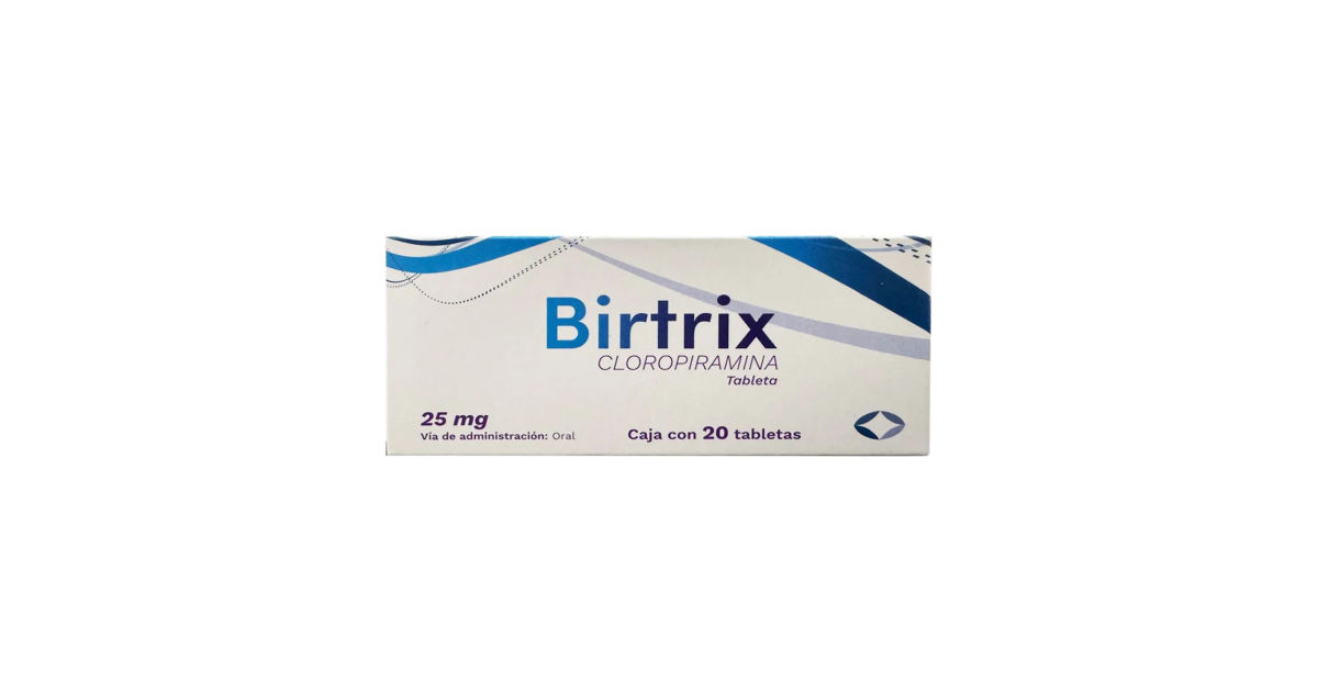 Birtrix Cloropiramina 25 mg Tabletas 20 tabletas | BuscaMed