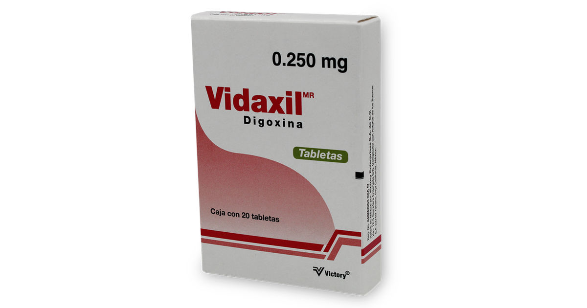 Vidaxil Digoxina 0.25 mg tableta 20 tabletas | BuscaMed
