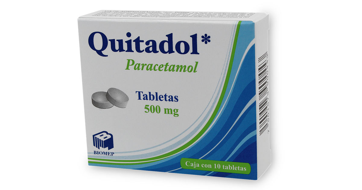 Quitadol Paracetamol (Biomep) Tabletas 500 mg 10 tabletas (1 caja ...