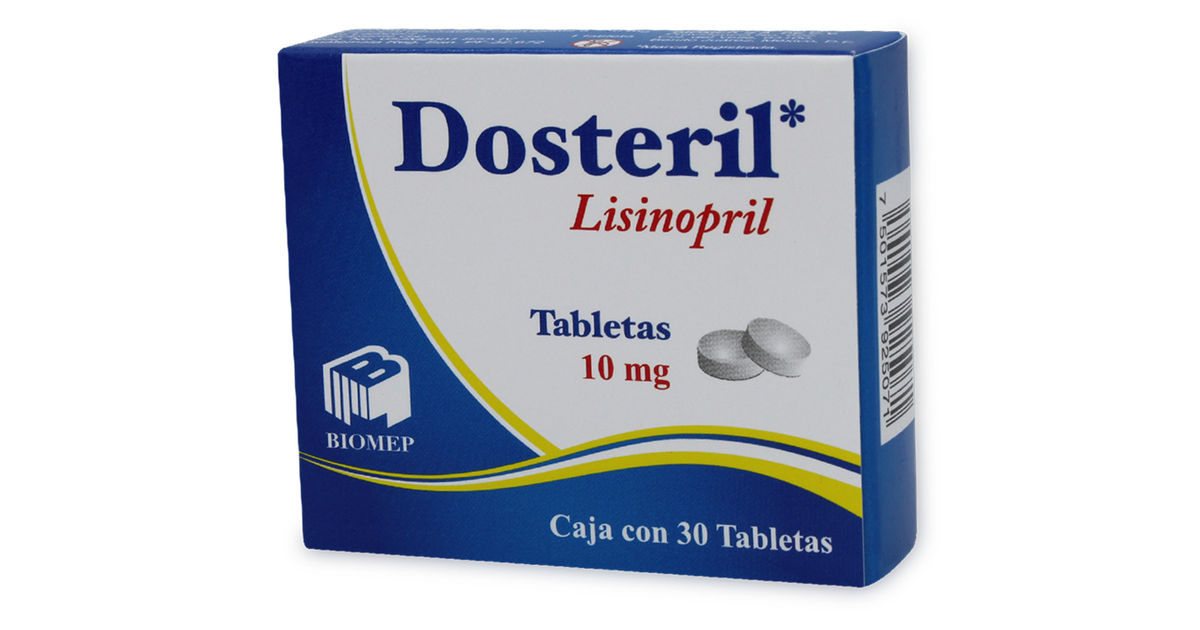 Dosteril Lisinopril 10 mg 30 tabletas Biomep | BuscaMed
