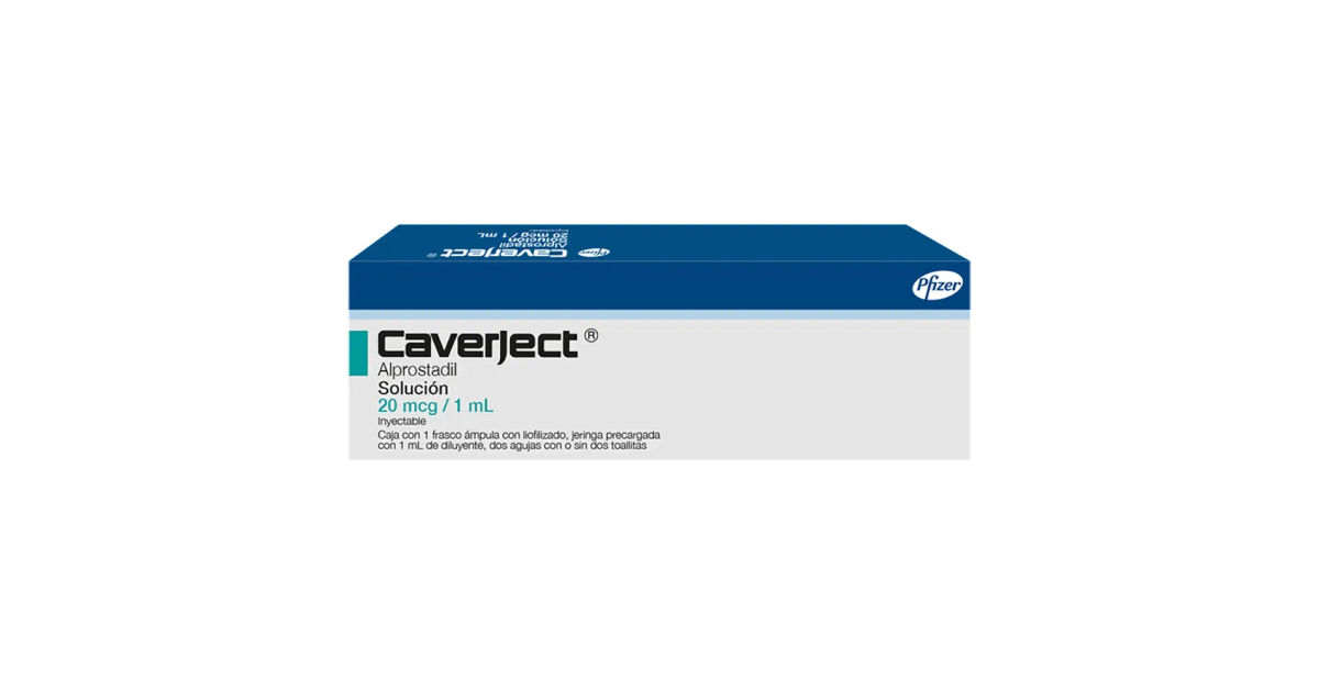 Caverject Alprostadil 20 mcg/1 ml solución inyectable frasco 1 ml ...