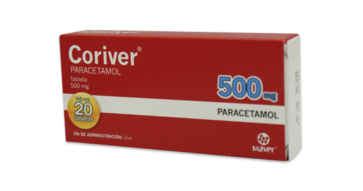 Coriver Paracetamol 500 mg tableta caja 20 tabletas | BuscaMed