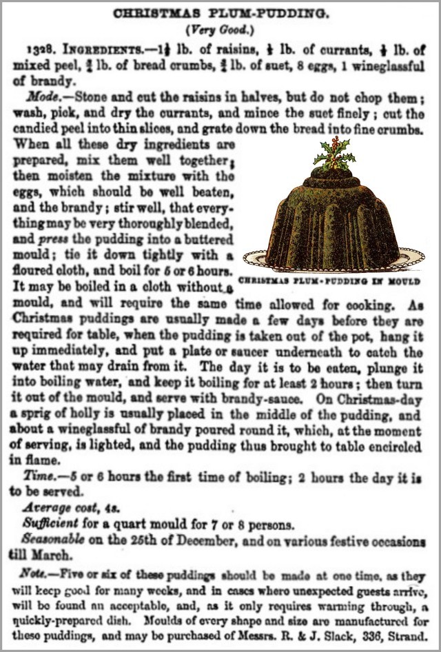 christmas plum pudding from beetons book of household management 1861 recipe 2