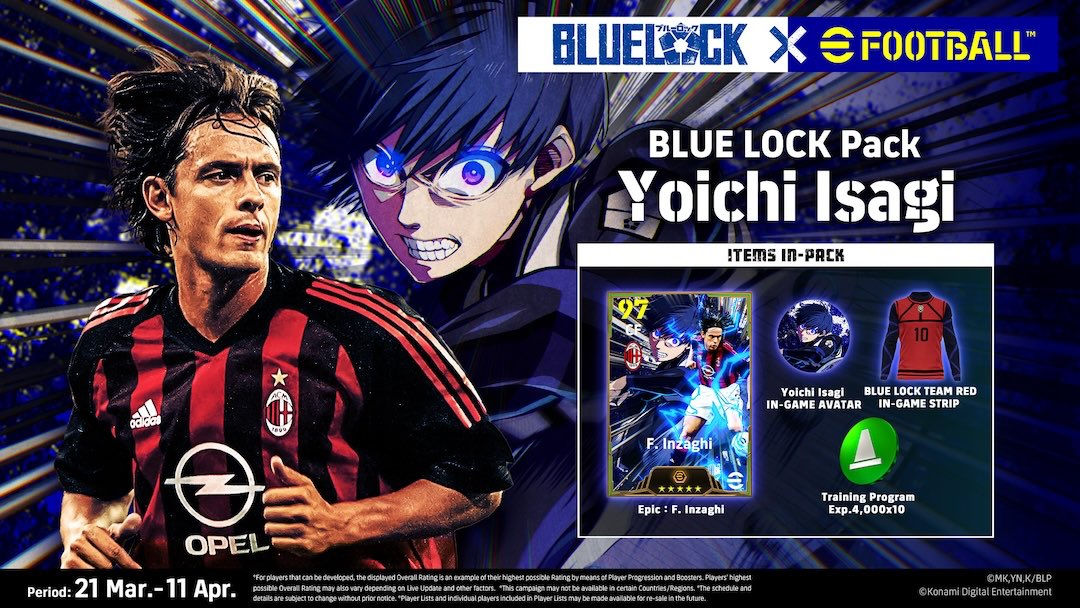 LejeudefootballdeKONAMIlanceunecampagnedecollaborationavecl’animeBlueLock.Celle-ciestd’oresetdéjàdisponiblemaisl’évènementprendfinle11avril,alorsilfautavoirlavitessedeChigirisituveuxavoirletempsdelefinir.