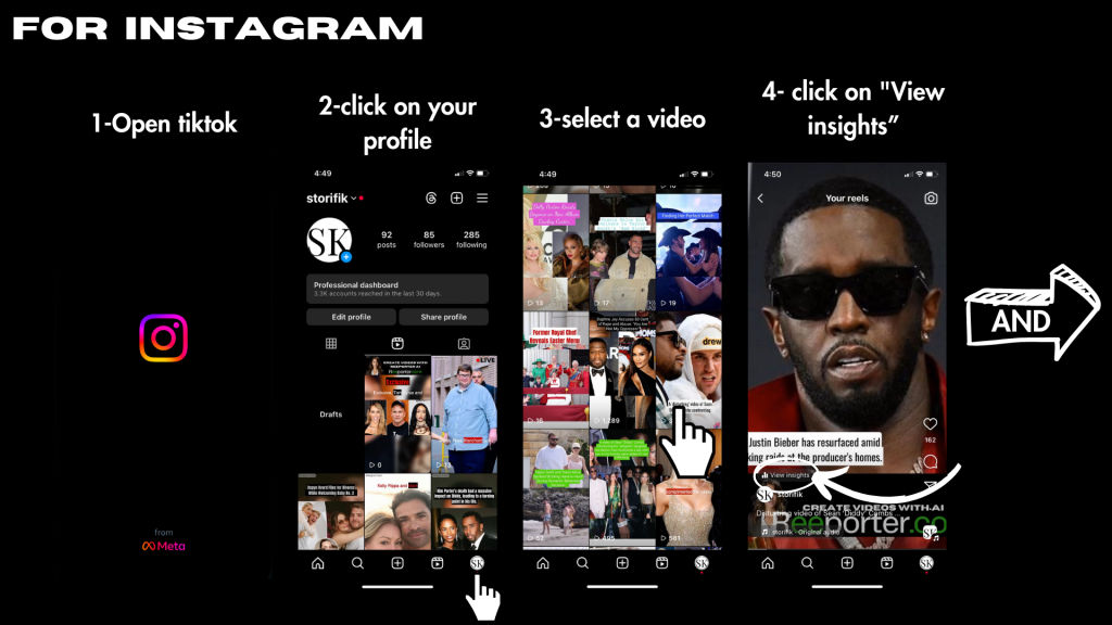 Instagram stats step 1