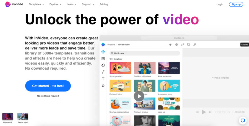 Best free AI video generators - InVideo