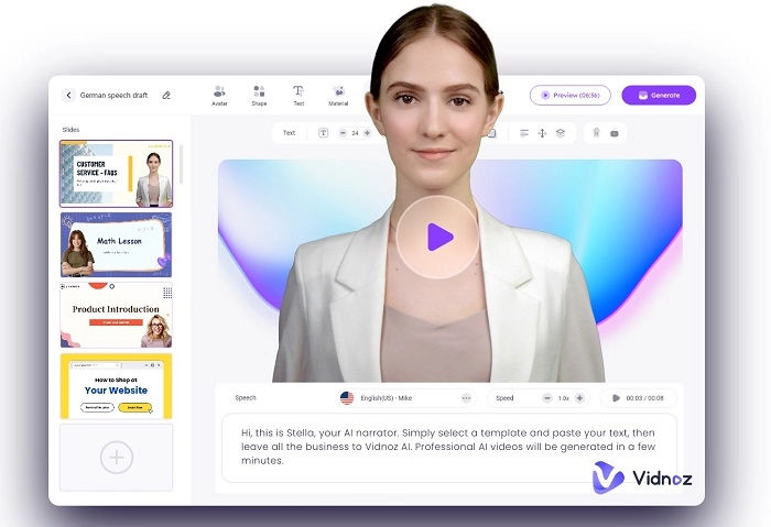 AI video generator from text - Vidnoz