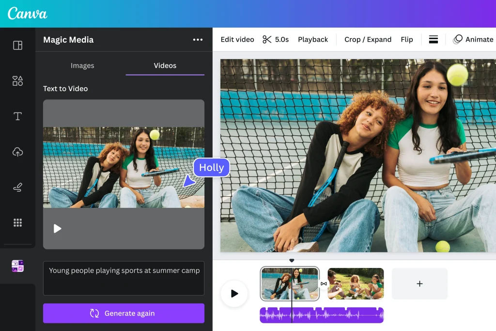 Best free AI video generator - Canva