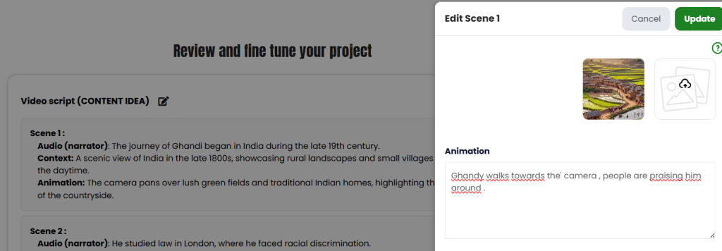 Animation settings